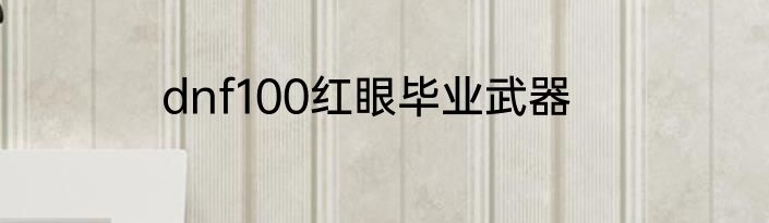 dnf100红眼毕业武器