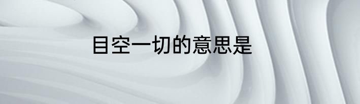 目空一切的意思是