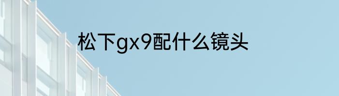 松下gx9配什么镜头