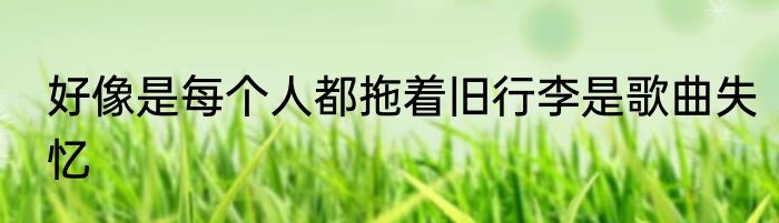 好像是每个人都拖着旧行李是歌曲失忆