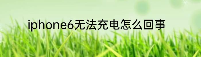 iphone6无法充电怎么回事