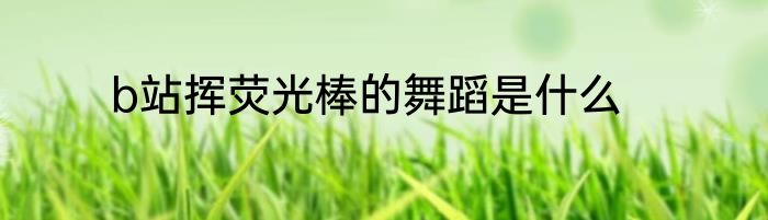 b站挥荧光棒的舞蹈是什么