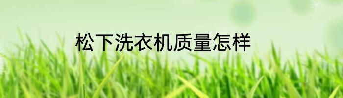 松下洗衣机质量怎样