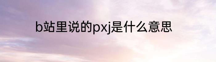 b站里说的pxj是什么意思