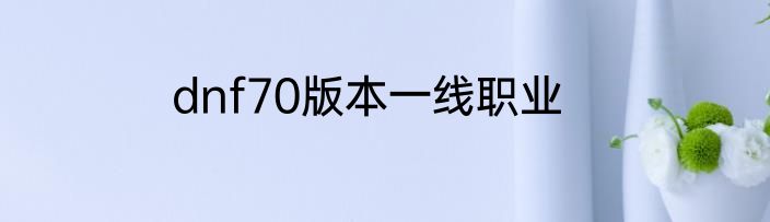 dnf70版本一线职业