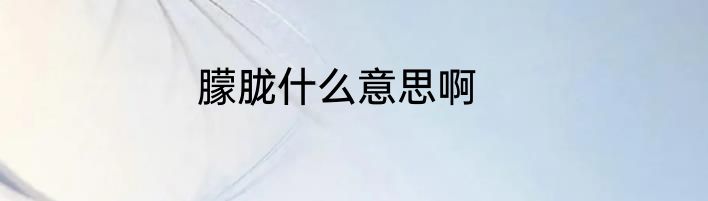 朦胧什么意思啊