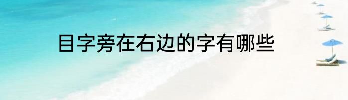 目字旁在右边的字有哪些
