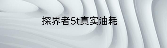 探界者5t真实油耗