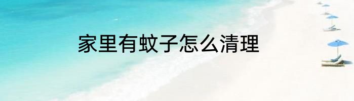 家里有蚊子怎么清理