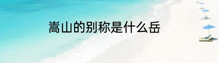 嵩山的别称是什么岳