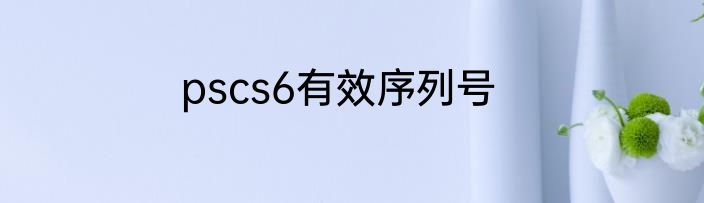 pscs6有效序列号
