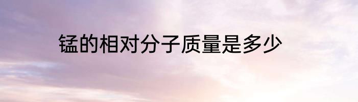 锰的相对分子质量是多少