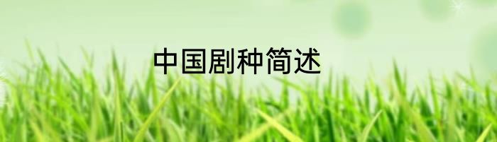 中国剧种简述