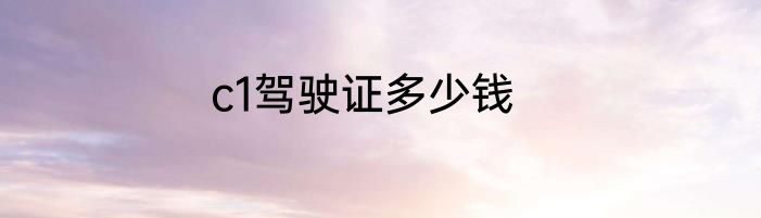 c1驾驶证多少钱