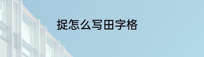 捉怎么写田字格