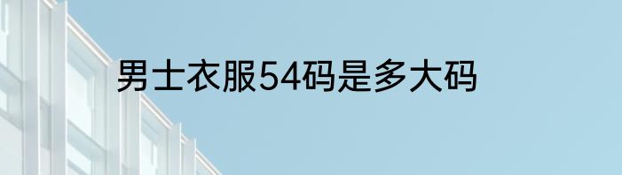 男士衣服54码是多大码