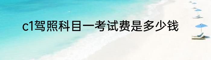 c1驾照科目一考试费是多少钱