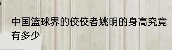 中国篮球界的佼佼者姚明的身高究竟有多少