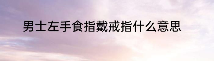 男士左手食指戴戒指什么意思