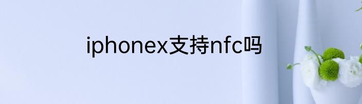 iphonex支持nfc吗