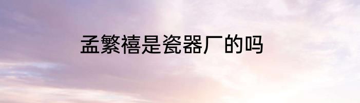 孟繁禧是瓷器厂的吗