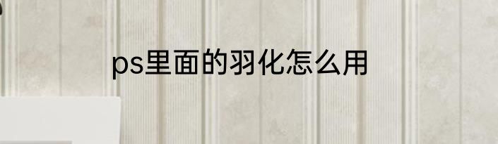 ps里面的羽化怎么用