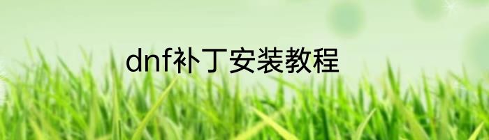 dnf补丁安装教程
