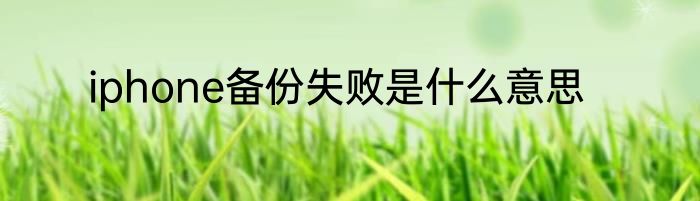 iphone备份失败是什么意思