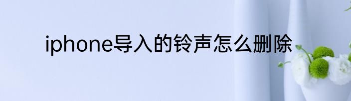 iphone导入的铃声怎么删除
