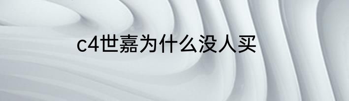 c4世嘉为什么没人买