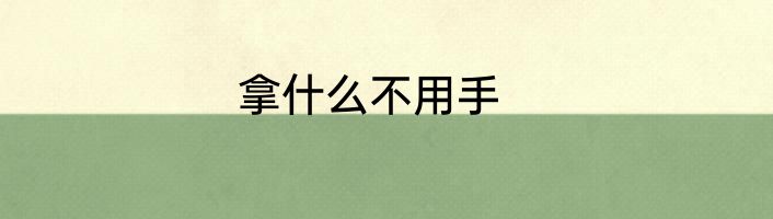 拿什么不用手