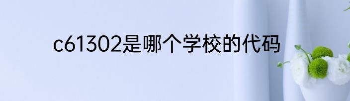 c61302是哪个学校的代码