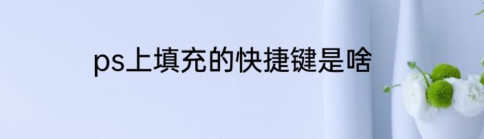 ps上填充的快捷键是啥
