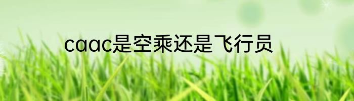 caac是空乘还是飞行员