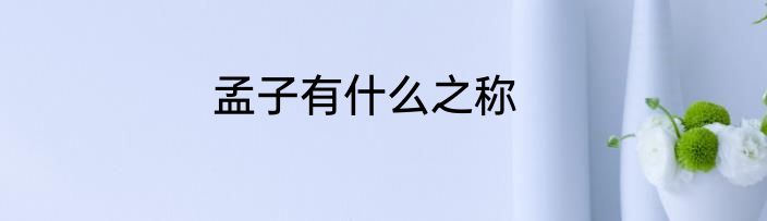 孟子有什么之称