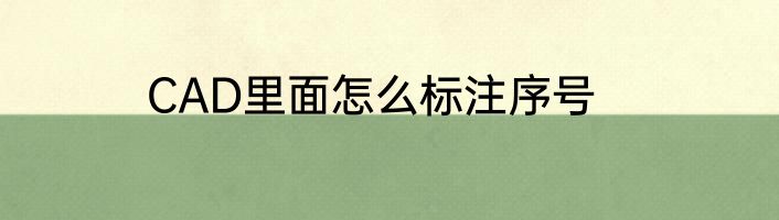 CAD里面怎么标注序号
