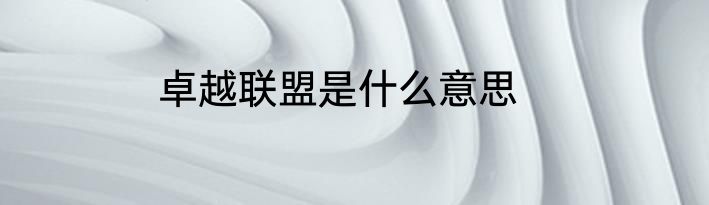 卓越联盟是什么意思