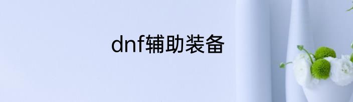 dnf辅助装备