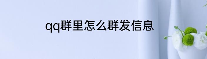 qq群里怎么群发信息