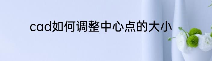cad如何调整中心点的大小