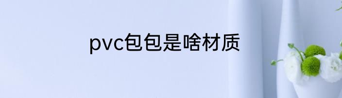 pvc包包是啥材质