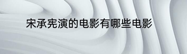 宋承宪演的电影有哪些电影