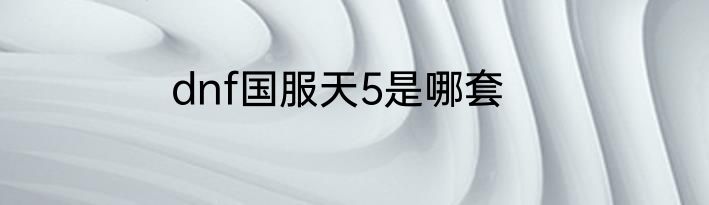 dnf国服天5是哪套
