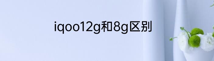 iqoo12g和8g区别