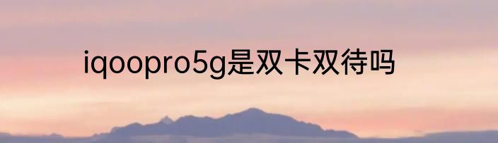 iqoopro5g是双卡双待吗