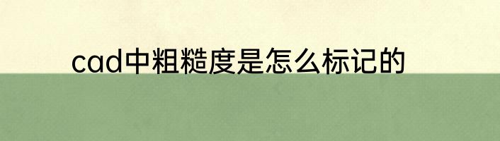 cad中粗糙度是怎么标记的