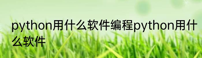 python用什么软件编程python用什么软件