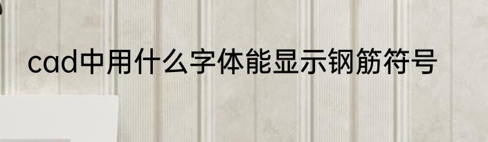 cad中用什么字体能显示钢筋符号