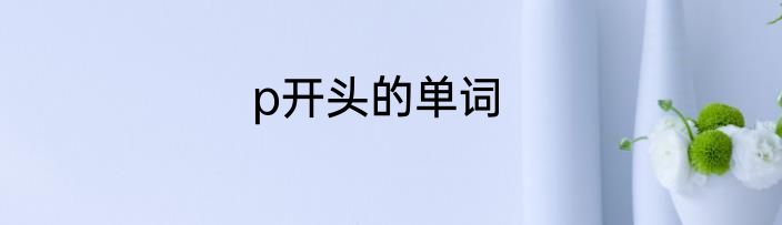 p开头的单词