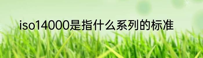 iso14000是指什么系列的标准